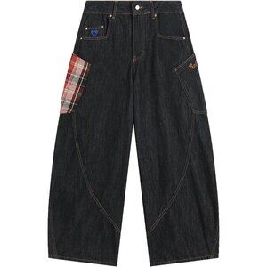 Unisex Wide Leg Denim Jeans Cozy Cotton Blend Streetwear Casual Pants
